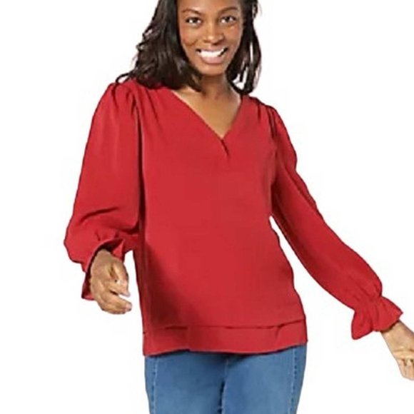 Laurie Felt Tops - Laurie Felt Cloud 9 Split Neck Blouse SMALL (909)